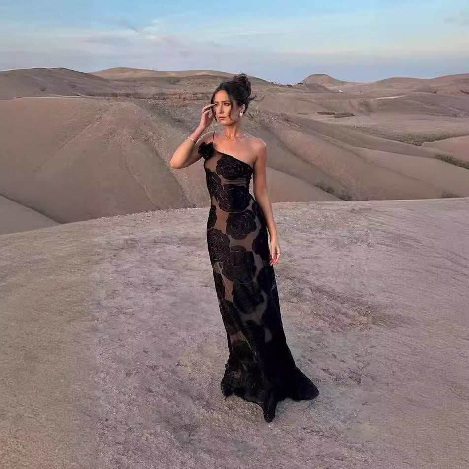 Aurora Velvet Floral Maxi Dress-CALLISTARI