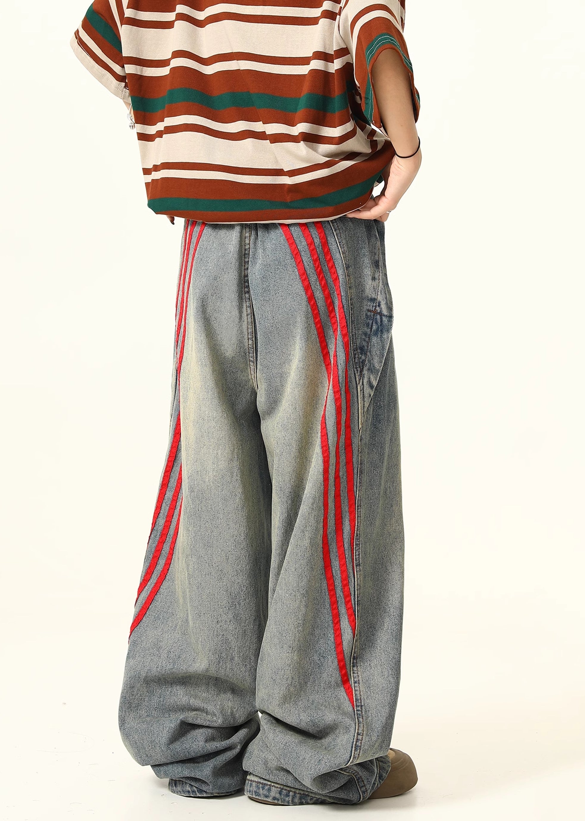 【7/15新作】Double Red Line Design Washed Denim Pants  HL3060-CALLISTARI