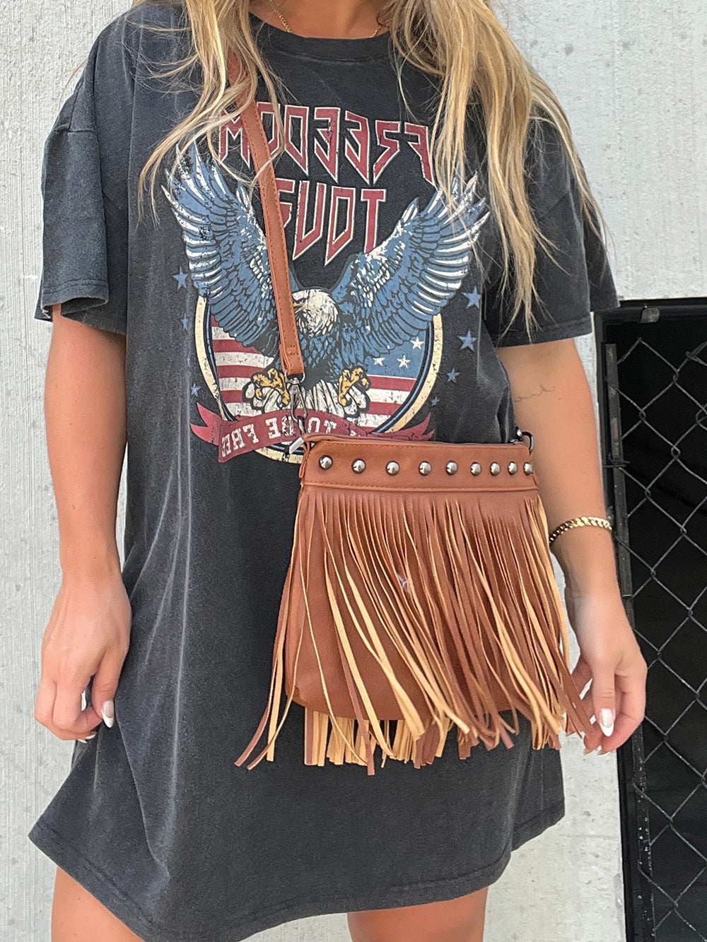 Fringe Decor Crossbody Bag-CALLISTARI