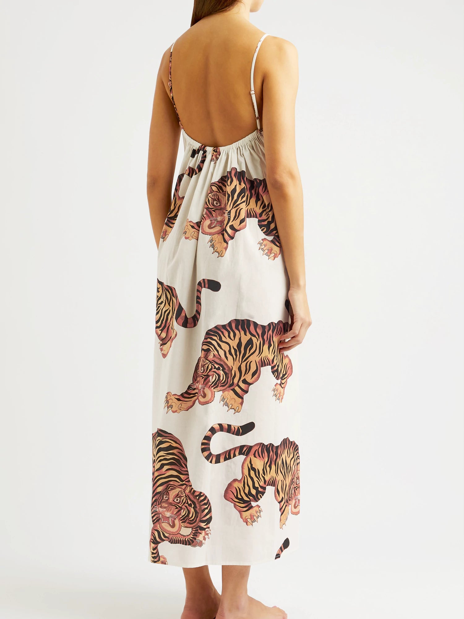 Shoulder Strap 100%Cotton Dress - Tiger-CALLISTARI