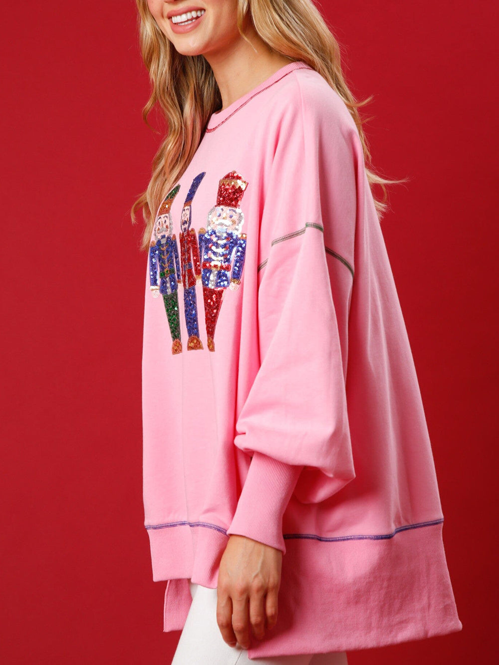 Sequin Nutcracker French Terry Sweatshirt-CALLISTARI