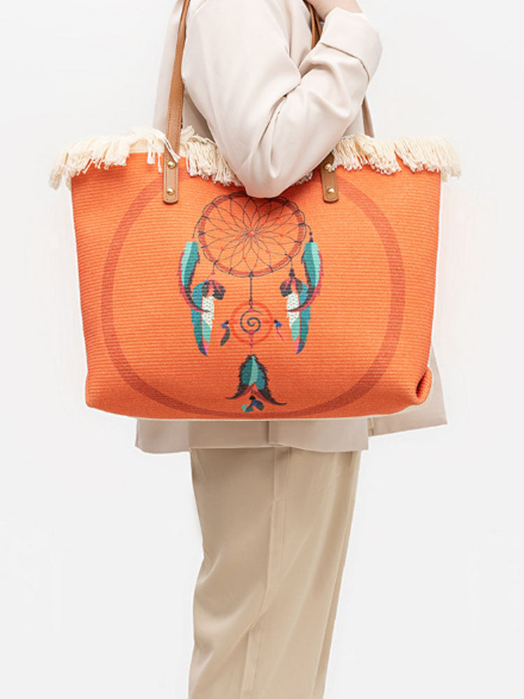 Fashionable Printed Canvas Shoulder Bag-CALLISTARI