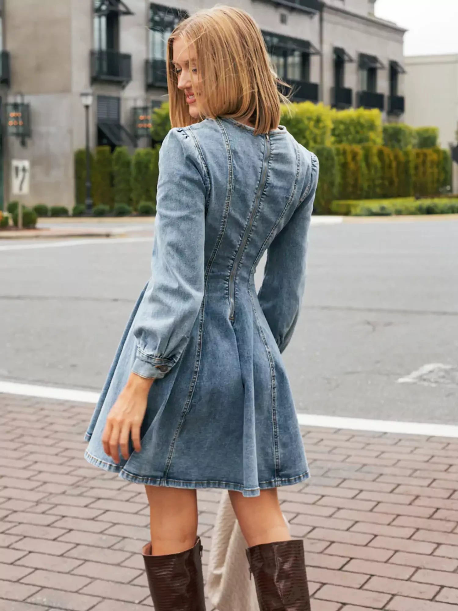 Denim Darling Mini Dress-CALLISTARI