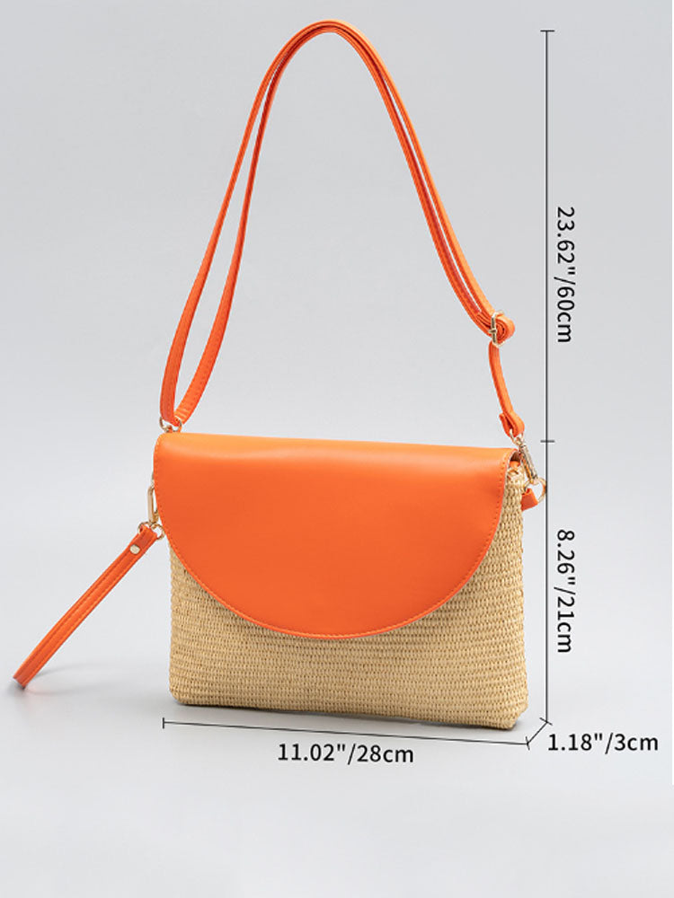 Detachable Shoulder Strap Grass Woven Clutch-CALLISTARI
