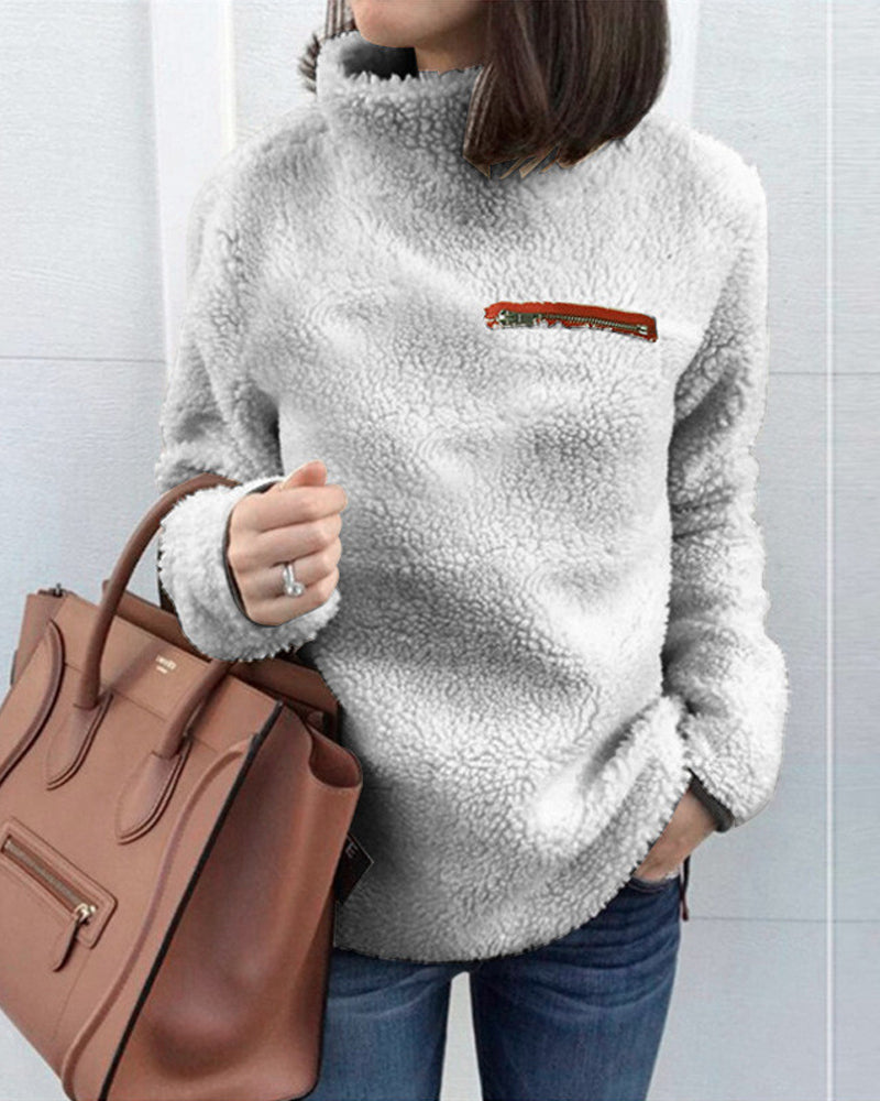 Liana - Lässiges warmes Sherpa Top-CALLISTARI