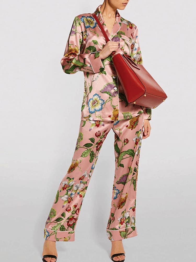 Secret Garden Print Pajama Set-Mesadic