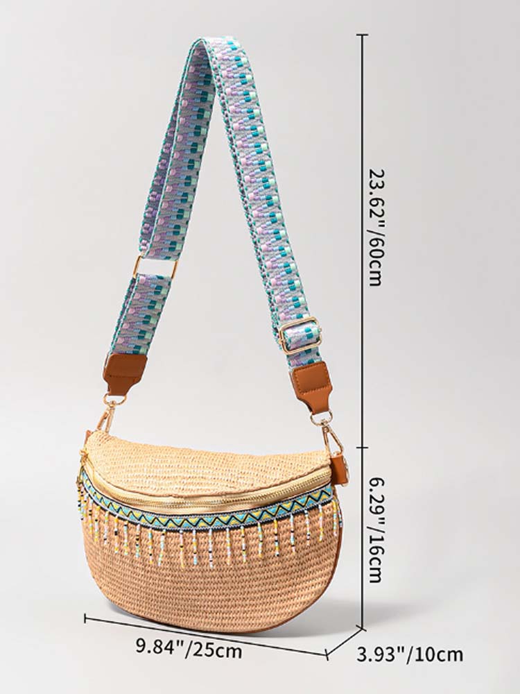 Grass Woven Chest Bag-CALLISTARI