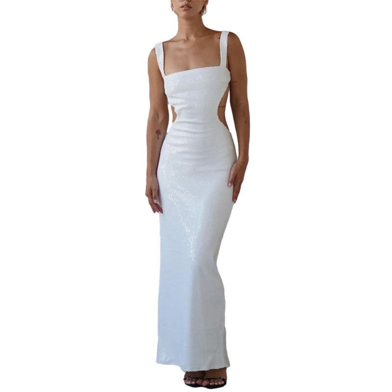 Sequin "Aura" Sleeveless Maxi Dress-CALLISTARI