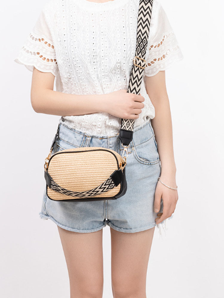 Grass Woven Mini Square Bag-CALLISTARI