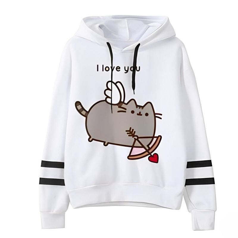 Casual Fleece Pusheen Printed Hoodie-CALLISTARI