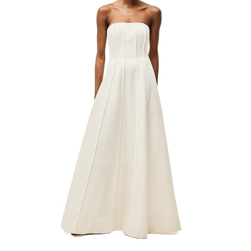 Aria White Bandeau Maxi Dress-CALLISTARI
