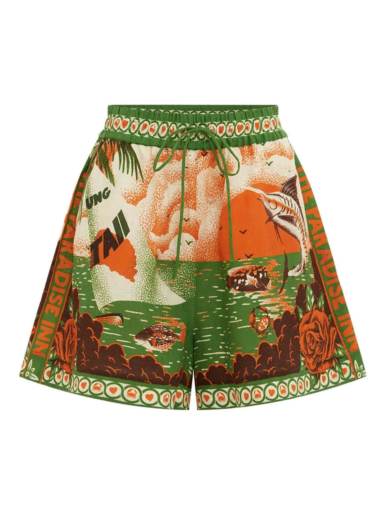 Callistari Unique Printed Sunny Afternoon Printed Shorts Two-Piece Set-CALLISTARI