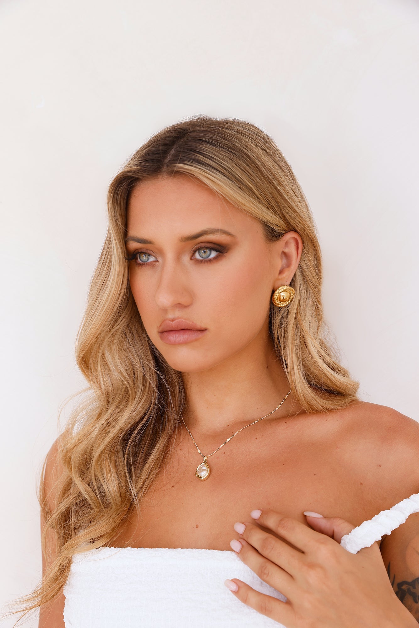 18k Gold Plated Classy Couture Earrings Gold-CALLISTARI