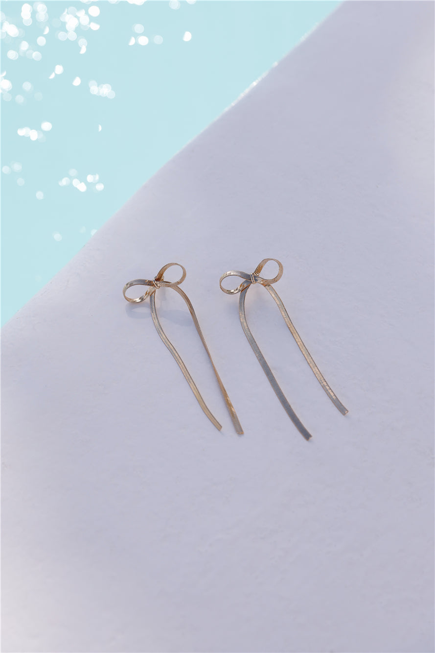 14k Gold Plated Bille Bow Earrings Gold-CALLISTARI