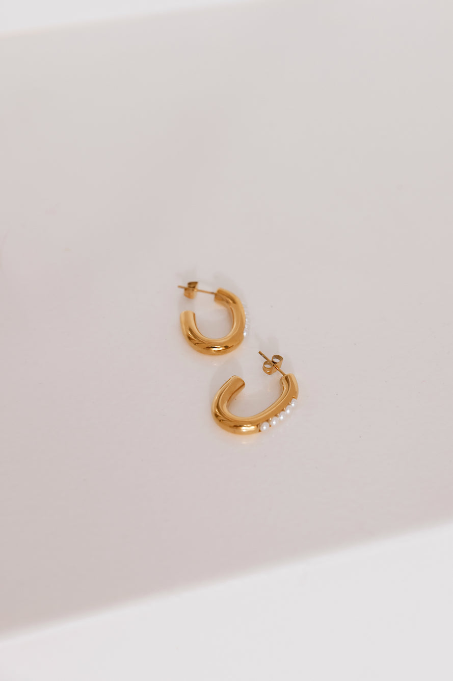 18k Gold Plated Sultry Hoop Earrings Gold-CALLISTARI