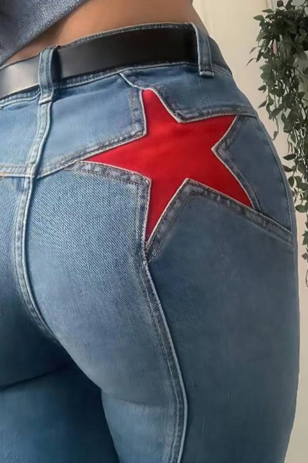 Retro Mid-Waist Flared Jeans-ROVOLE