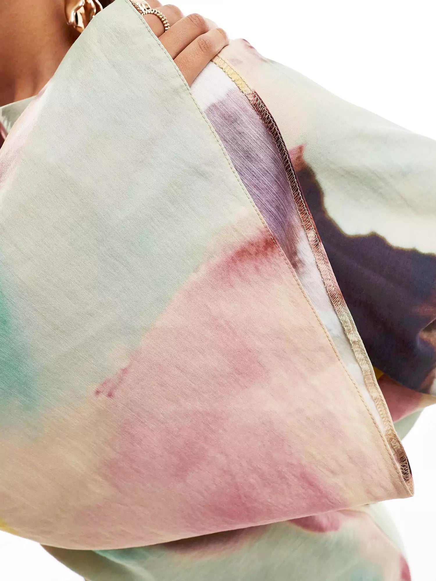 Abstract Watercolor Print Ultra-Long Dress-CALLISTARI