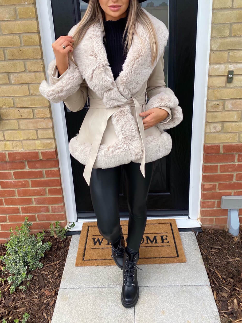 Freya Belted Fur Coat-CALLISTARI