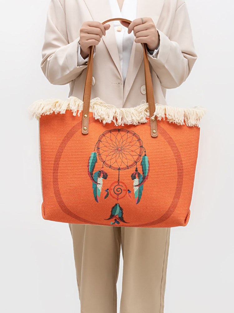 Fashionable Printed Canvas Shoulder Bag-CALLISTARI