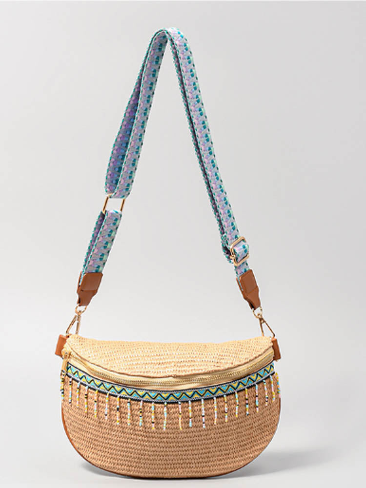 Grass Woven Chest Bag-CALLISTARI