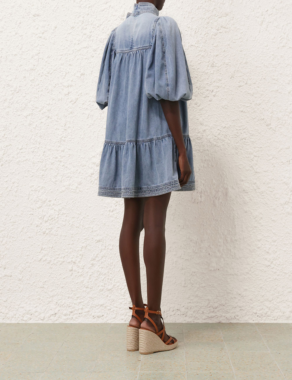Cotton Denim Cover Up Dress-Mesadic