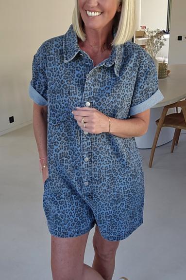 Jini Jeans Playsuit Blue Leo-ROVOLE