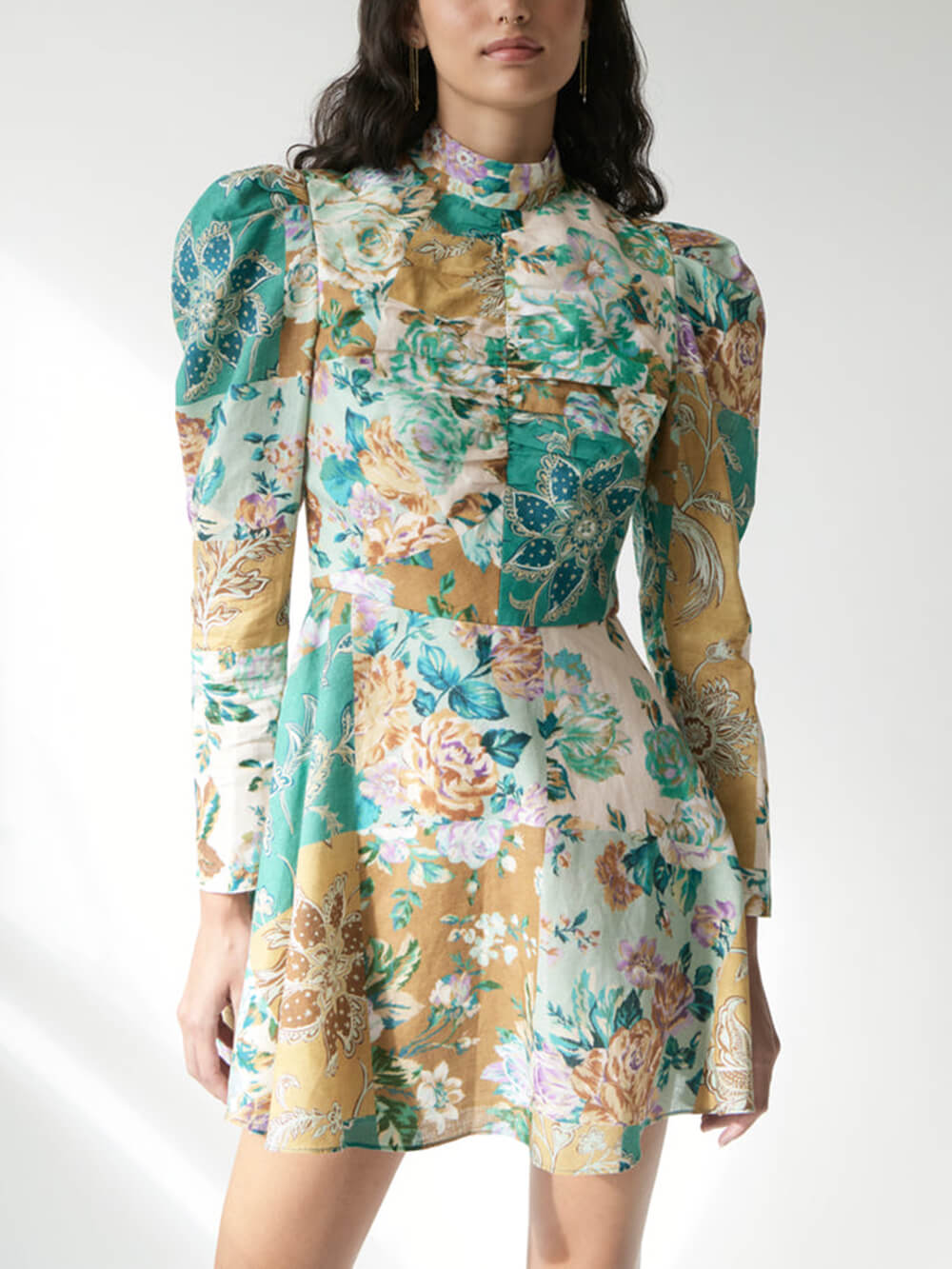 Hand-Painted Printed Mini Dress-CALLISTARI