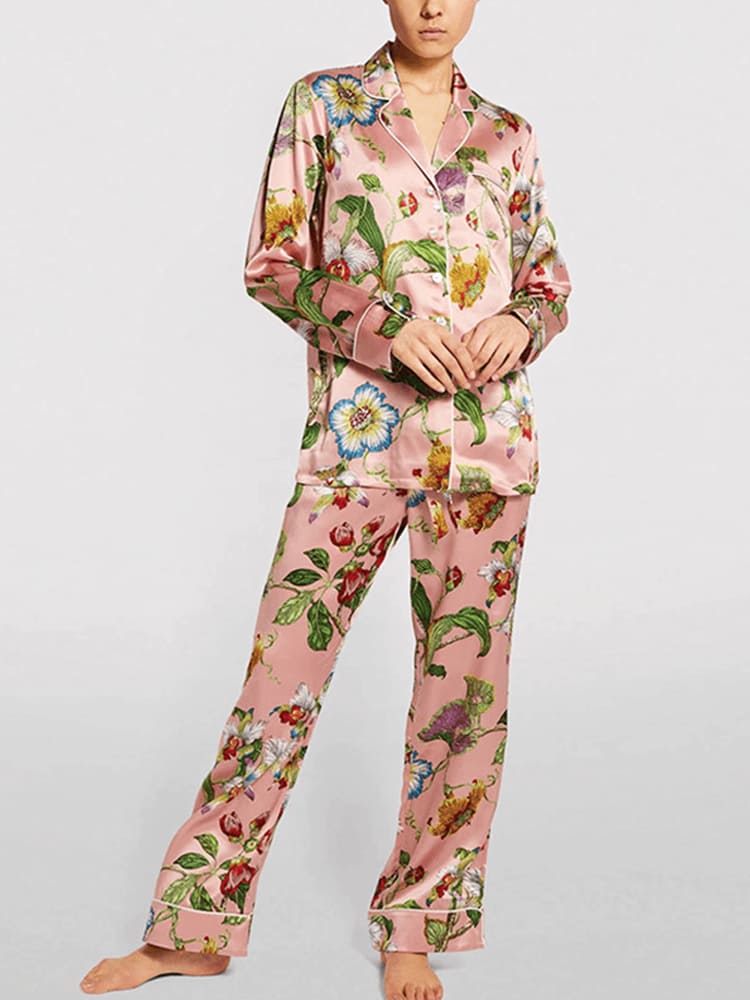 Secret Garden Print Pajama Set-Mesadic