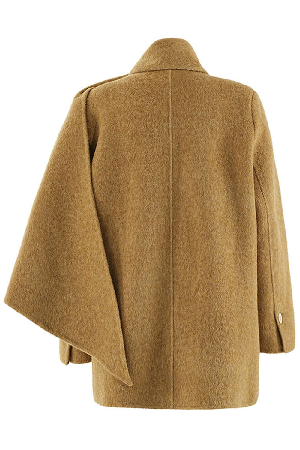 Kahki Faux Leather Wool Coat-CALLISTARI