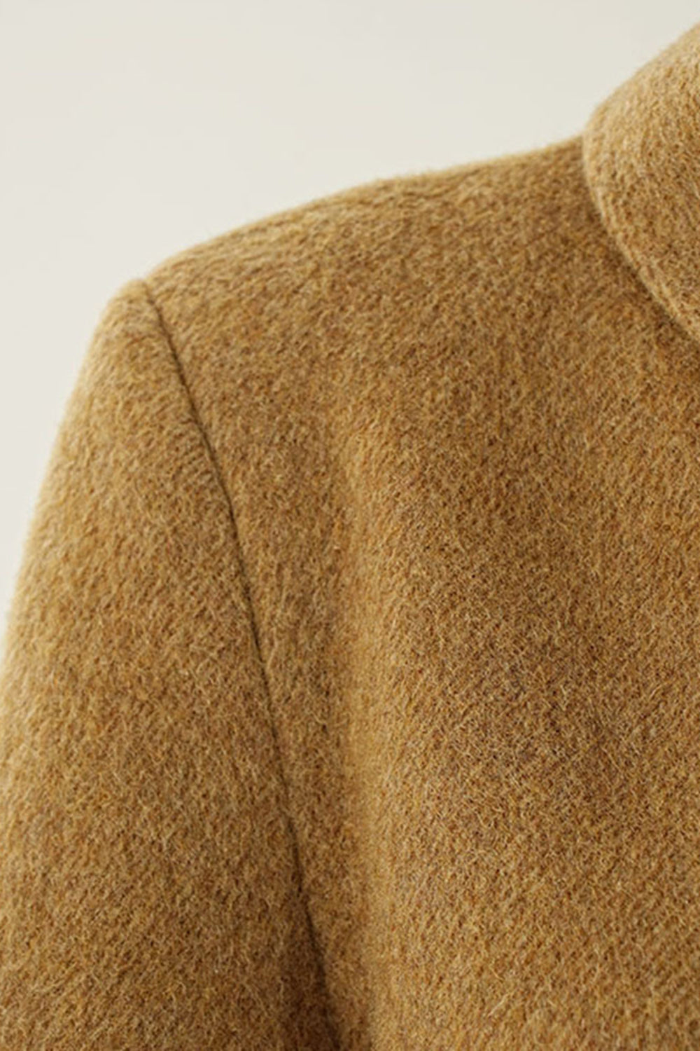 Kahki Faux Leather Wool Coat-CALLISTARI