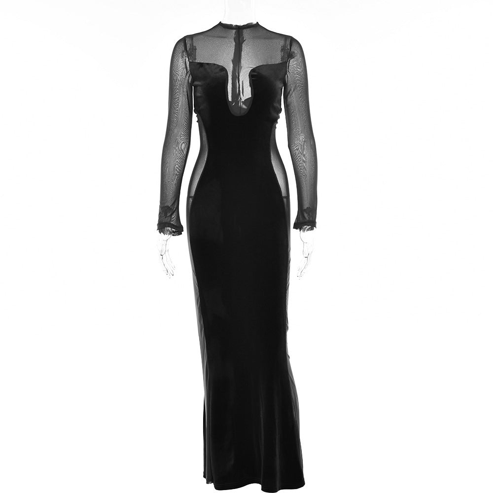 Koko Sheer Ruched Maxi Dress-CALLISTARI