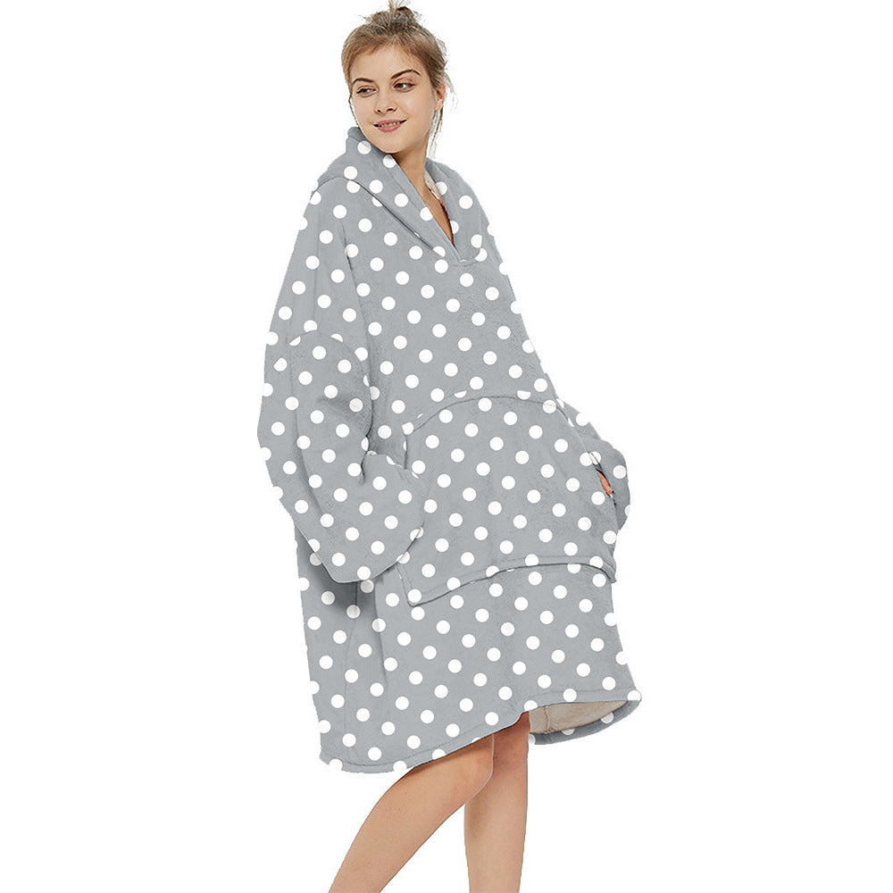 Multi Printed Cozy Thickened Blanket Hoodie-CALLISTARI
