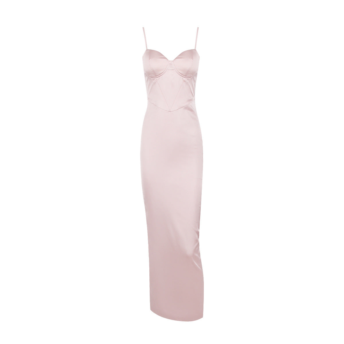 Sophia's Soft Peach Lace Back Midi Dress-CALLISTARI