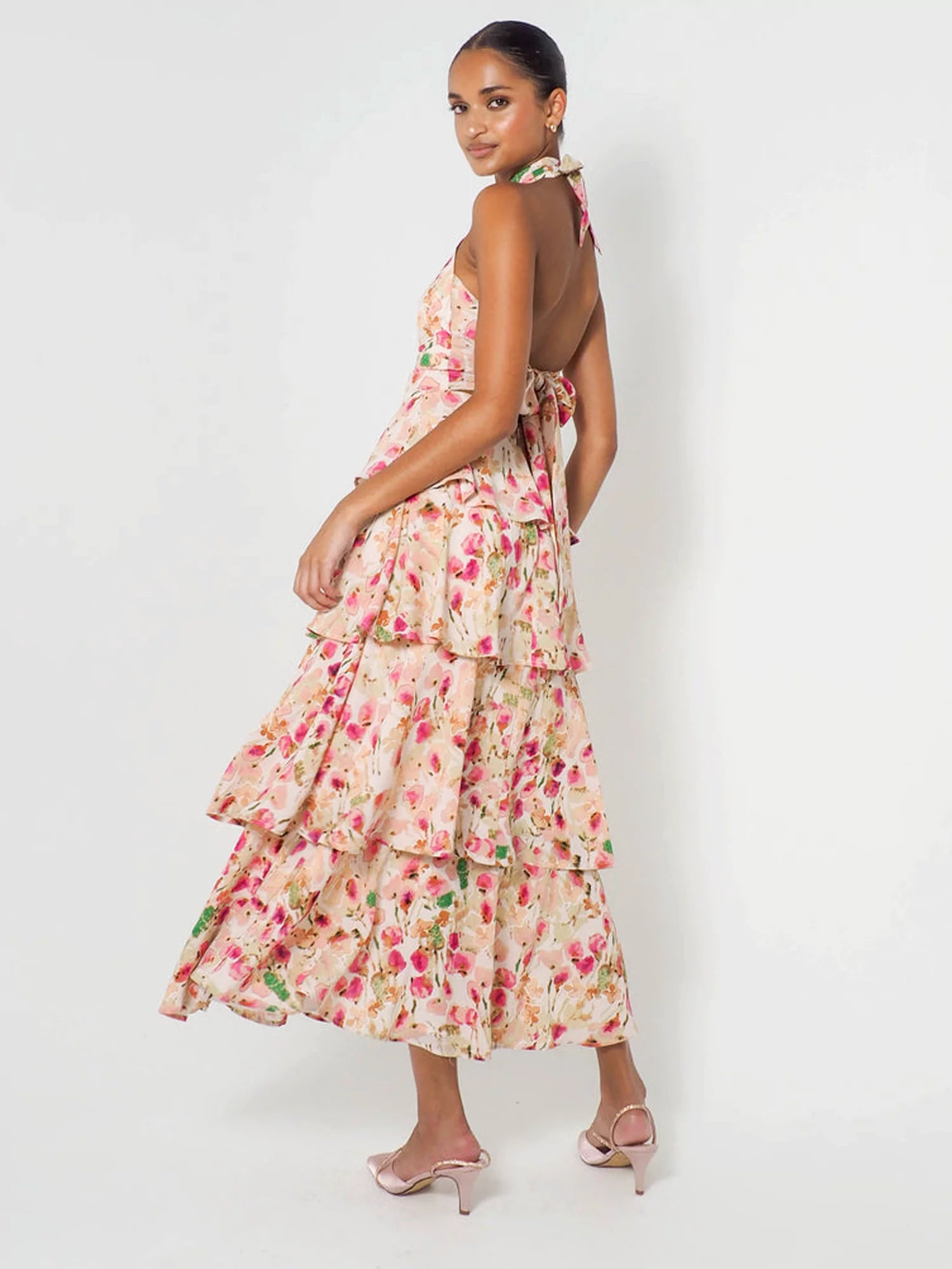 Halterneck Maxi Dress - Provence Bloom-CALLISTARI