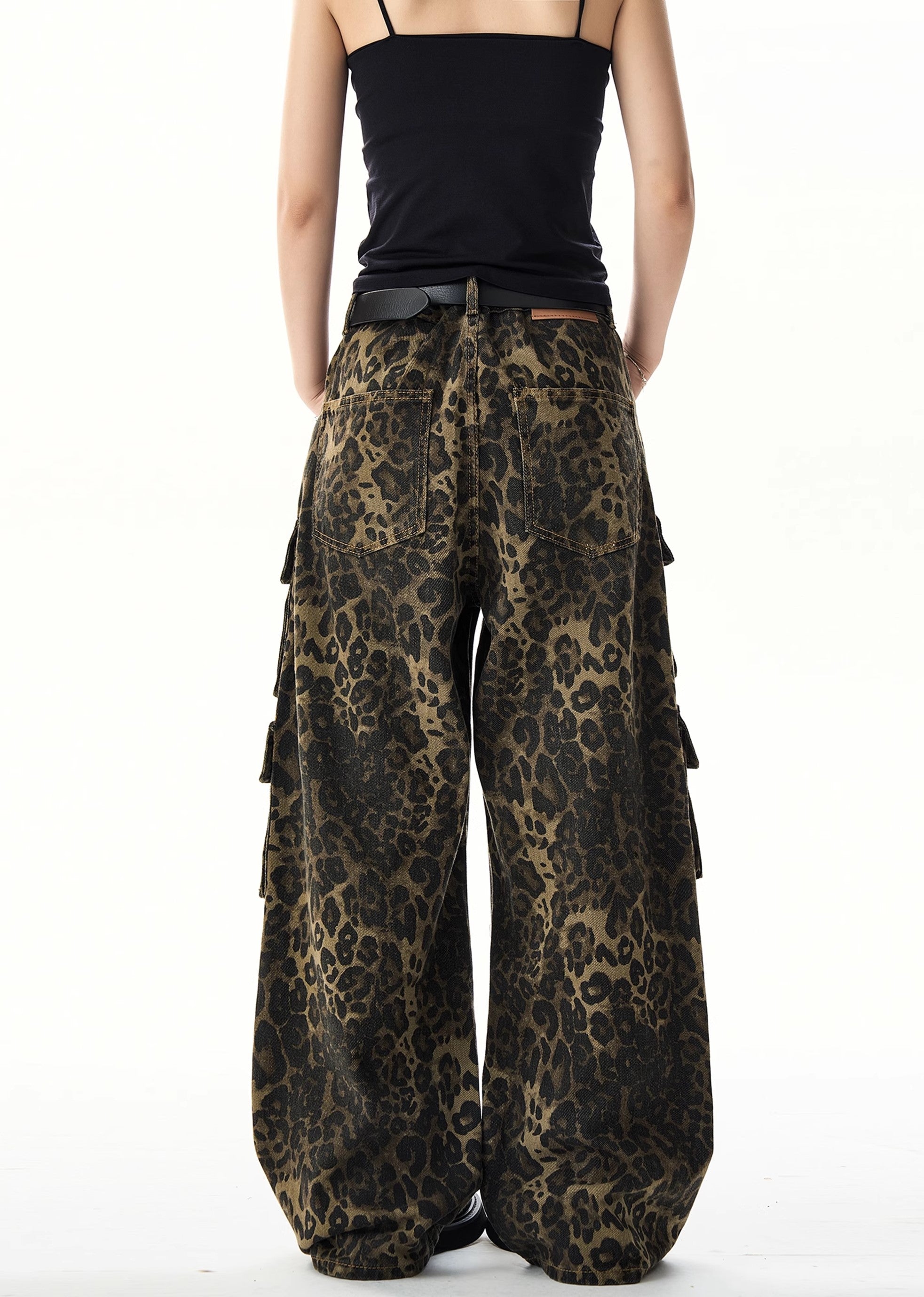 [H GANG X] Wide silhouette leopard print design over cargo pants HX0049-CALLISTARI