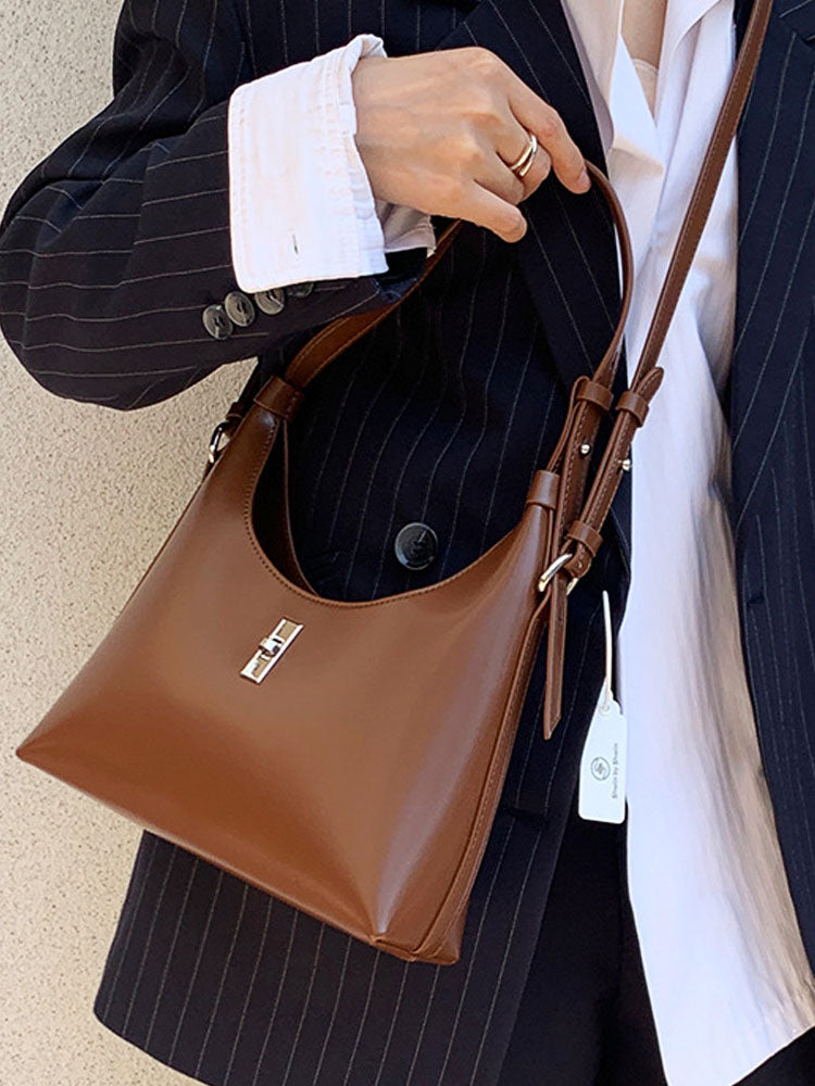 Half Moon Leather Crossbody Bag-CALLISTARI