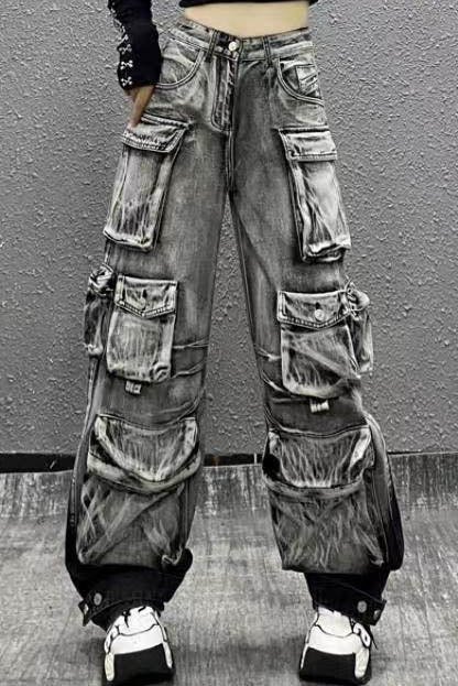 Gradient Cargo Paratrooper Jeans-ROVOLE