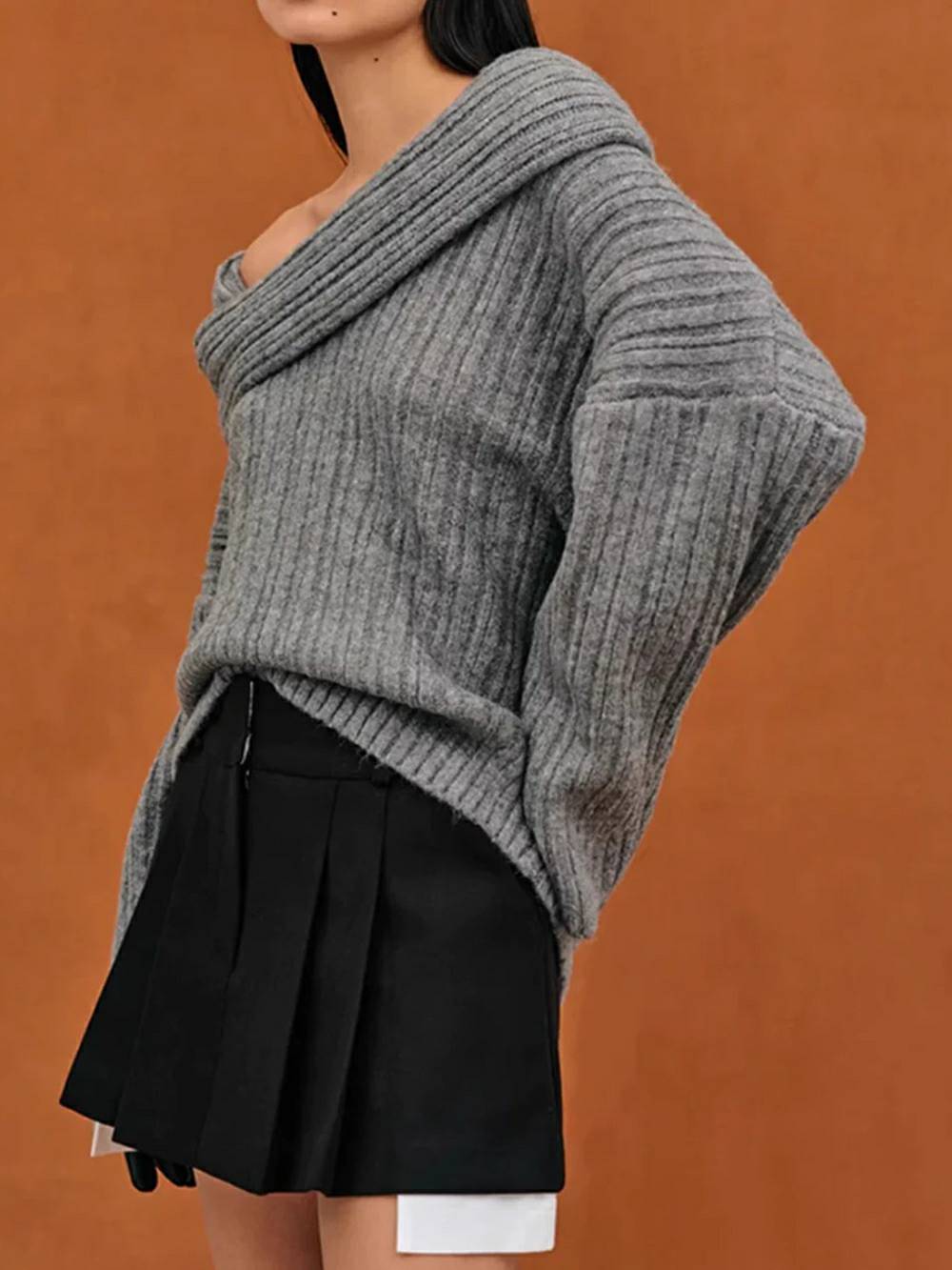 Oversized High Roll Knit Pullover-CALLISTARI