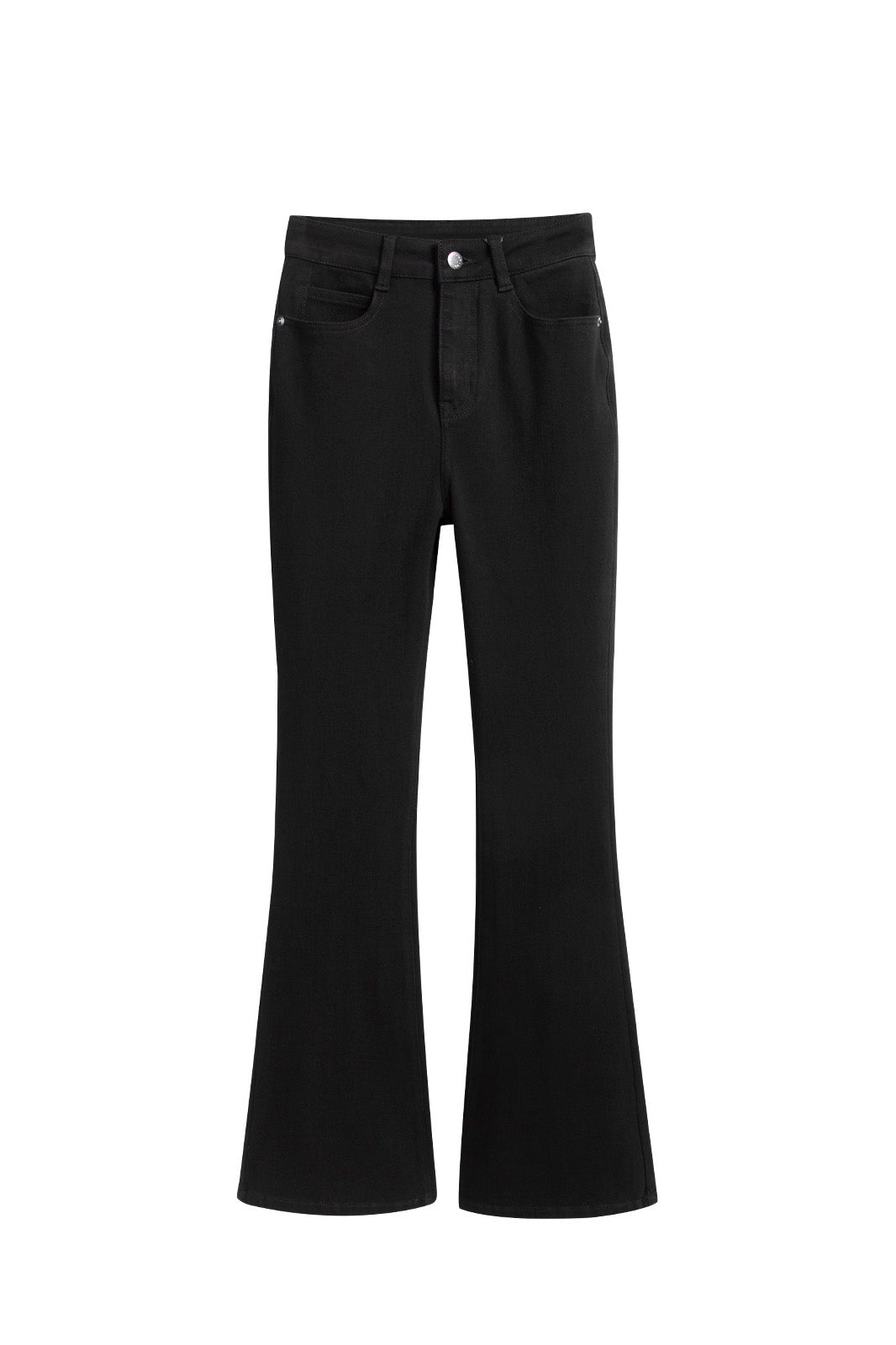 Black Slim Flare Jeans-ROVOLE