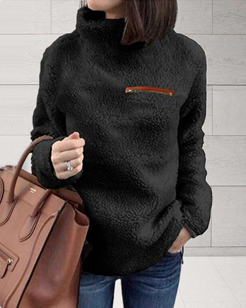 Liana - Lässiges warmes Sherpa Top-CALLISTARI