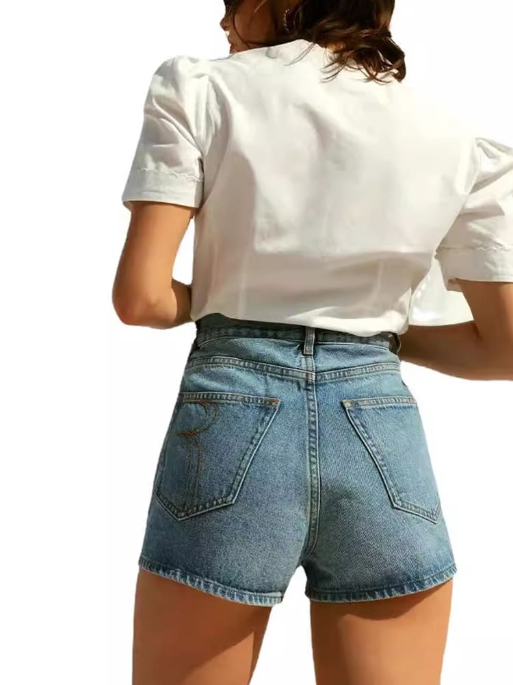 Embroidered Lace V-Neck Blouse-CALLISTARI