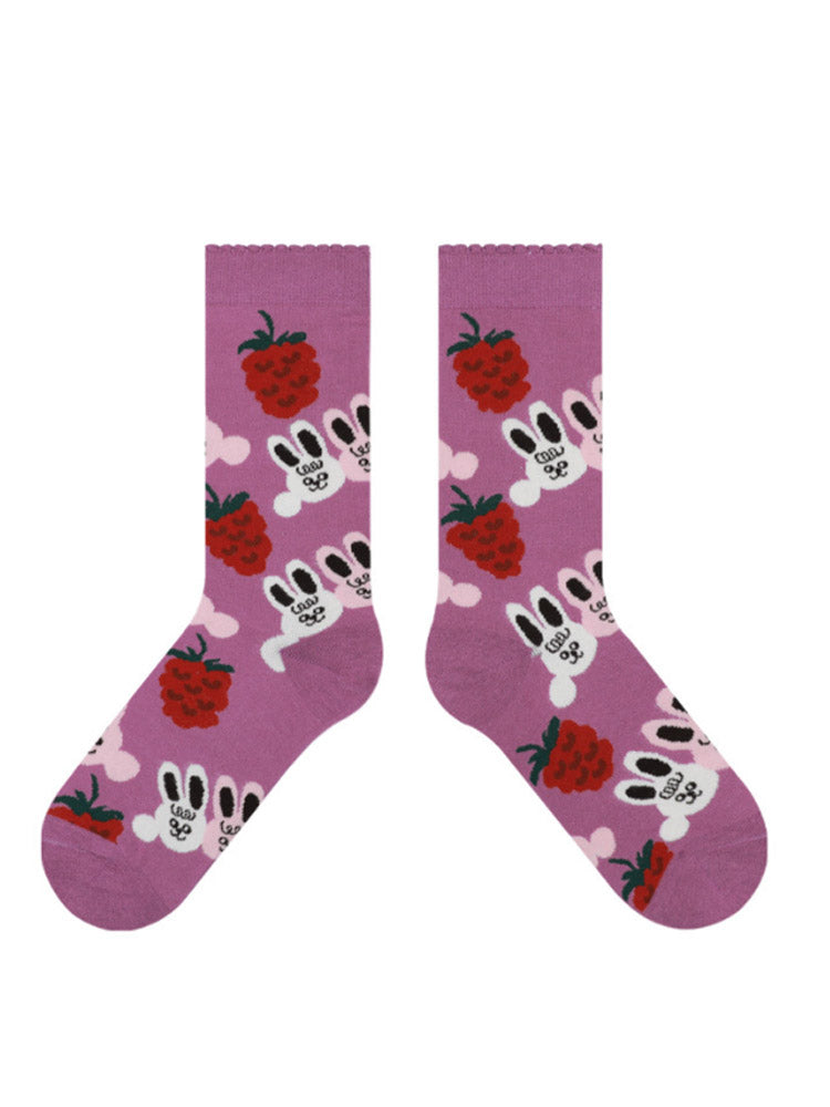 Cute Bunny Mid-Calf Socks-CALLISTARI