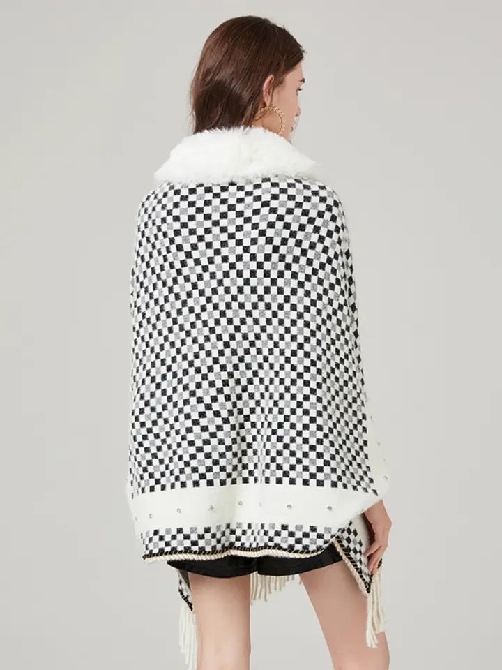 Faux Fur Mink Cashmere Tassel Capes - comes in three colours-CALLISTARI