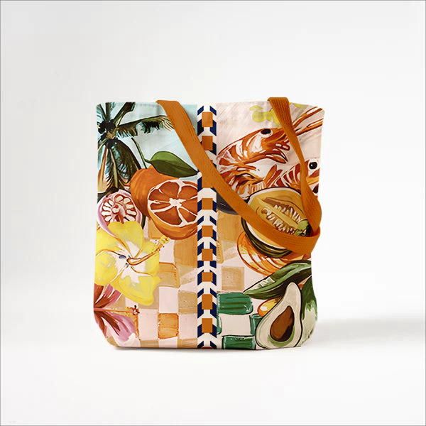 Callistari Exotic Fruit World Printed Canvas Bag-CALLISTARI