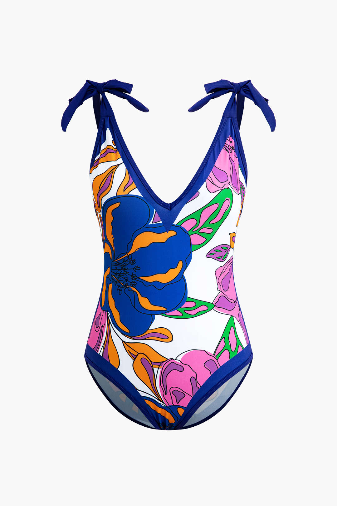 Floral Print Tummy Control One-Piece Swimsuit And Cover Up Set-CALLISTARI