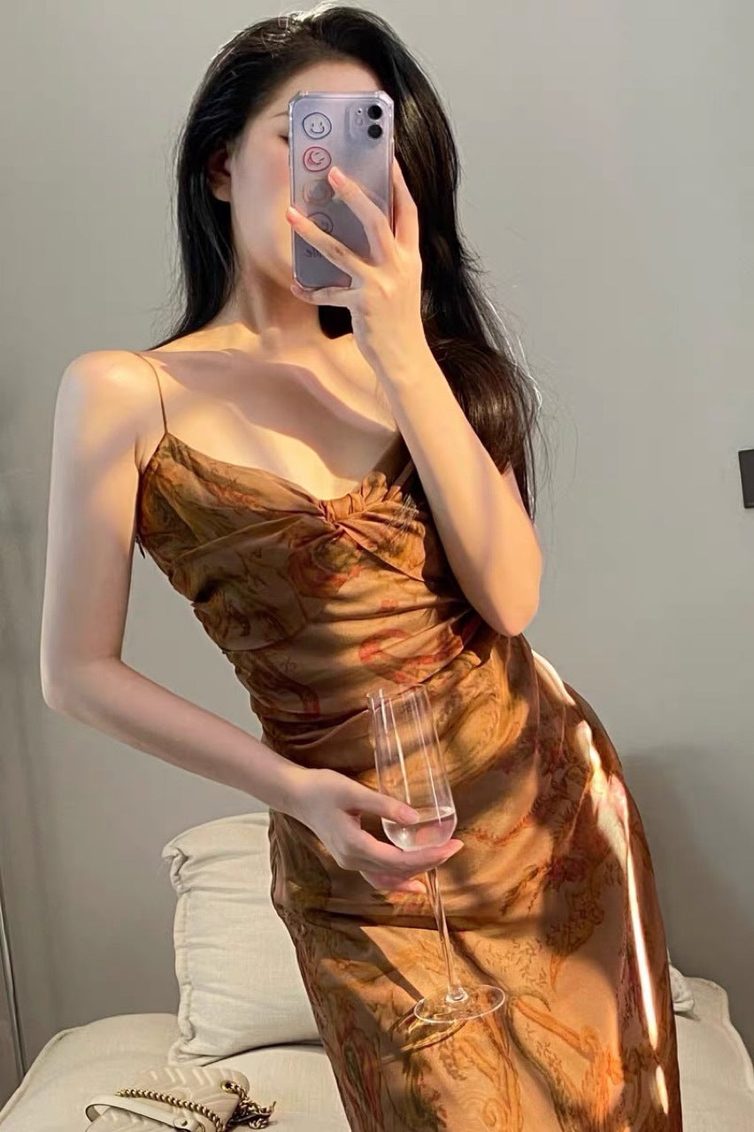 Monet Oil Painting Suspended Dress Girl-CALLISTARI