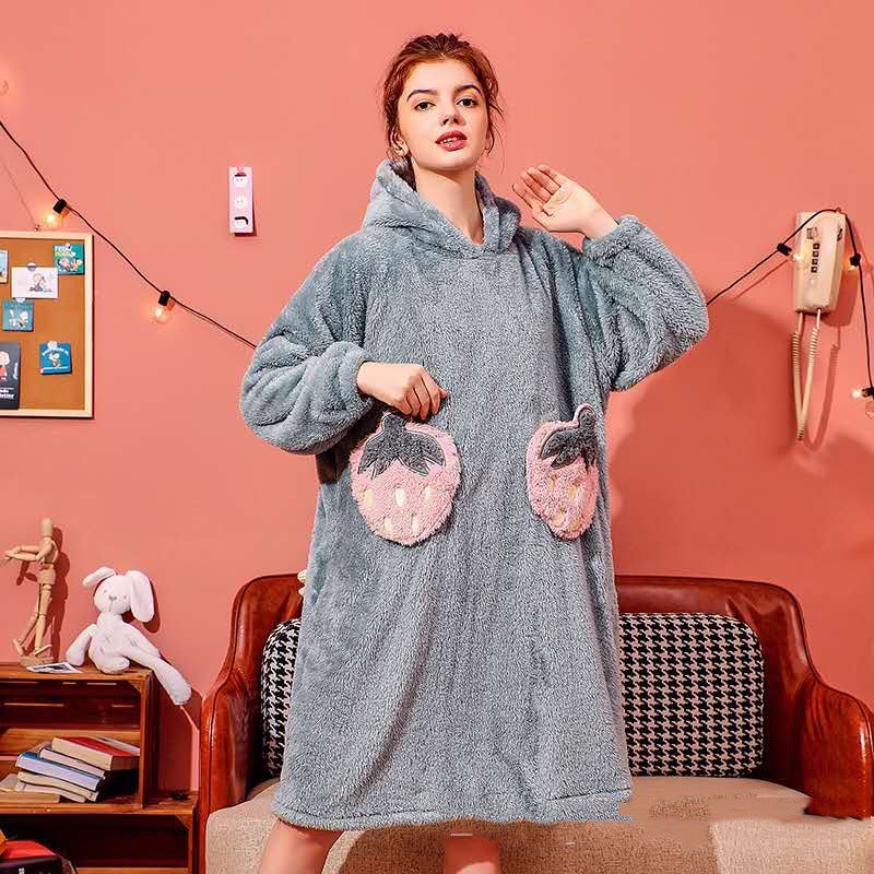Velvet Warmth Flannel Pajama Hoodie-CALLISTARI