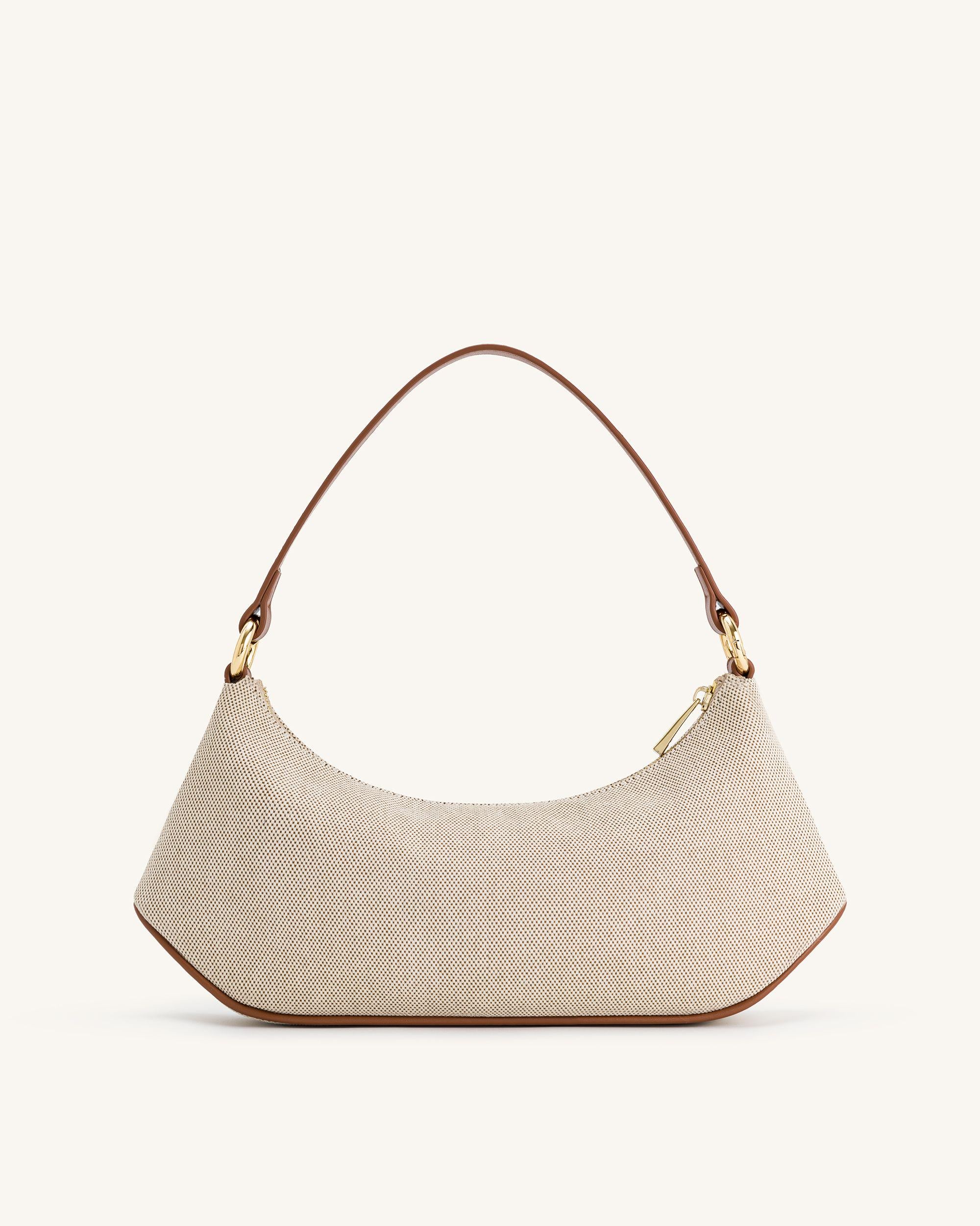 Lily Shoulder Bag - Brown Canvas-Mesadic
