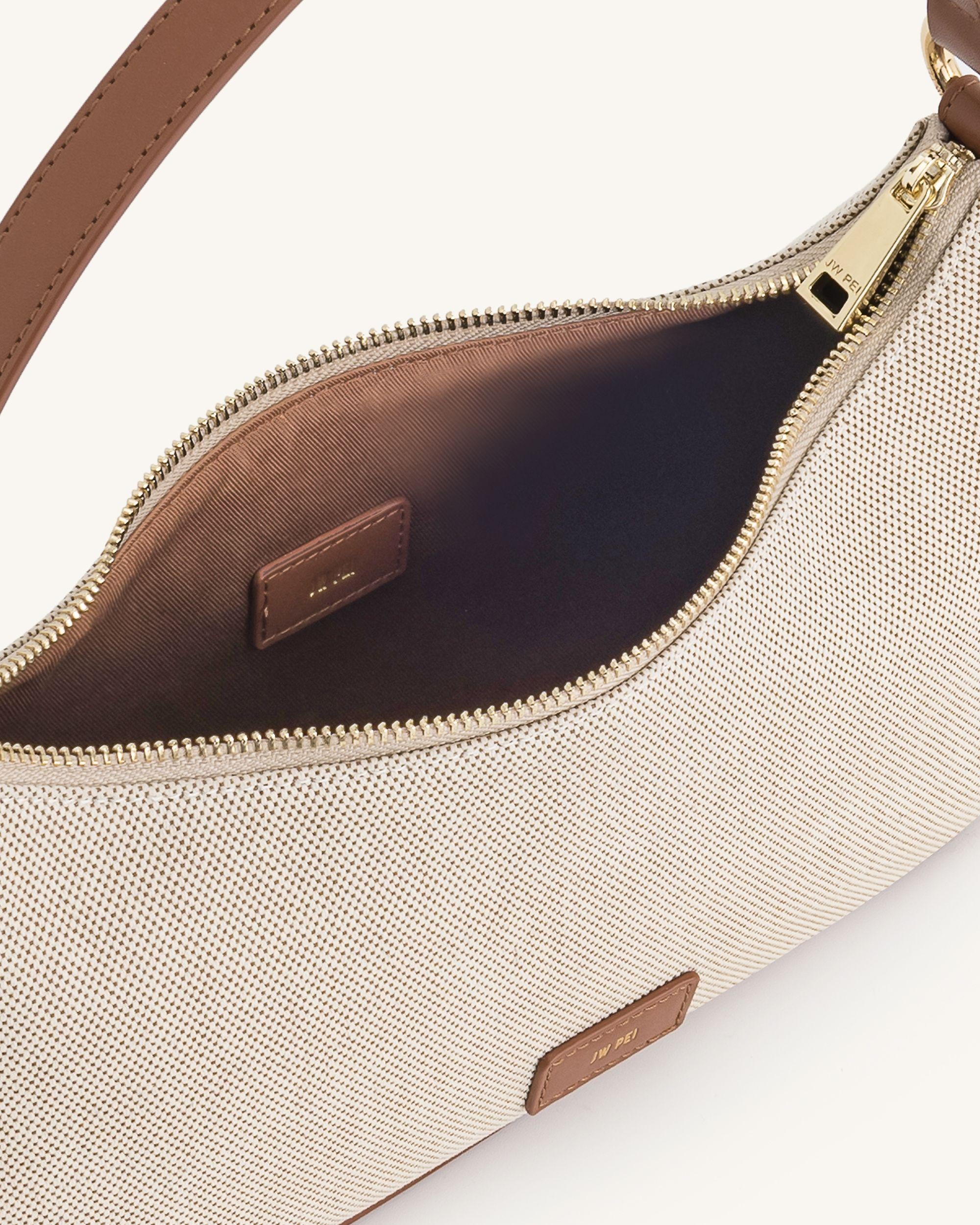 Lily Shoulder Bag - Brown Canvas-Mesadic