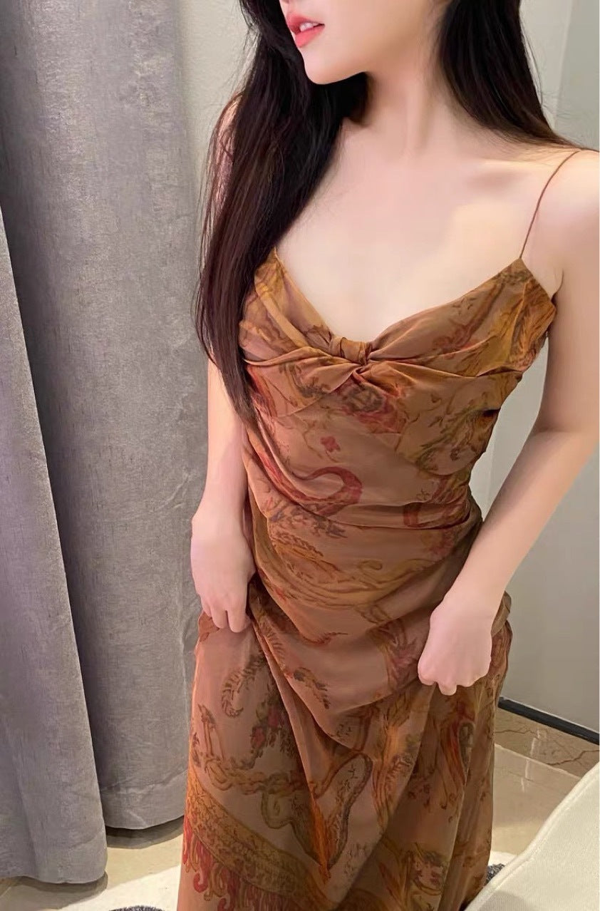 Monet Oil Painting Suspended Dress Girl-CALLISTARI